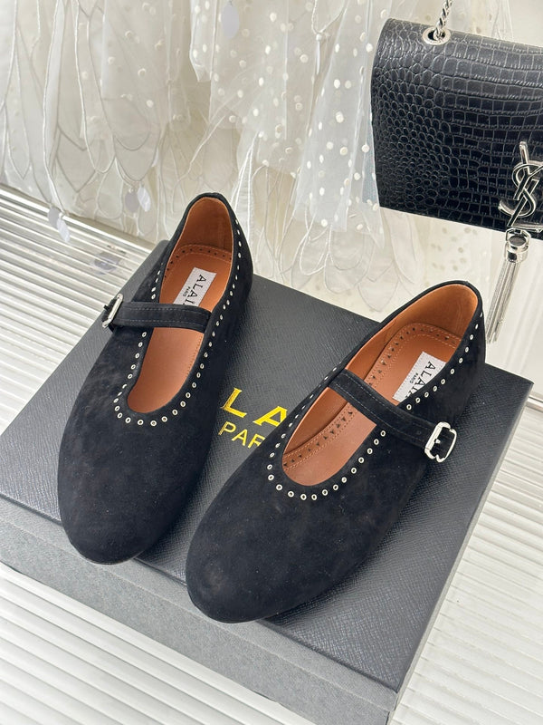 Ballerine Alaia 25 in camoscio nero 293240