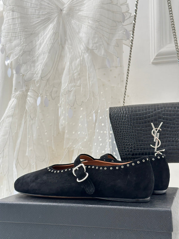 Ballerine Alaia 25 in camoscio nero 293240