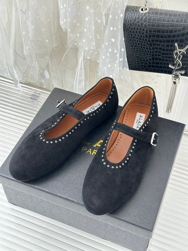 Ballerine Alaia 25 in camoscio nero 293240