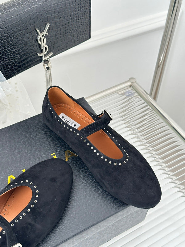 Ballerine Alaia 25 in camoscio nero 293240