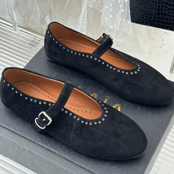 Ballerine Alaia 25 in camoscio nero 293240