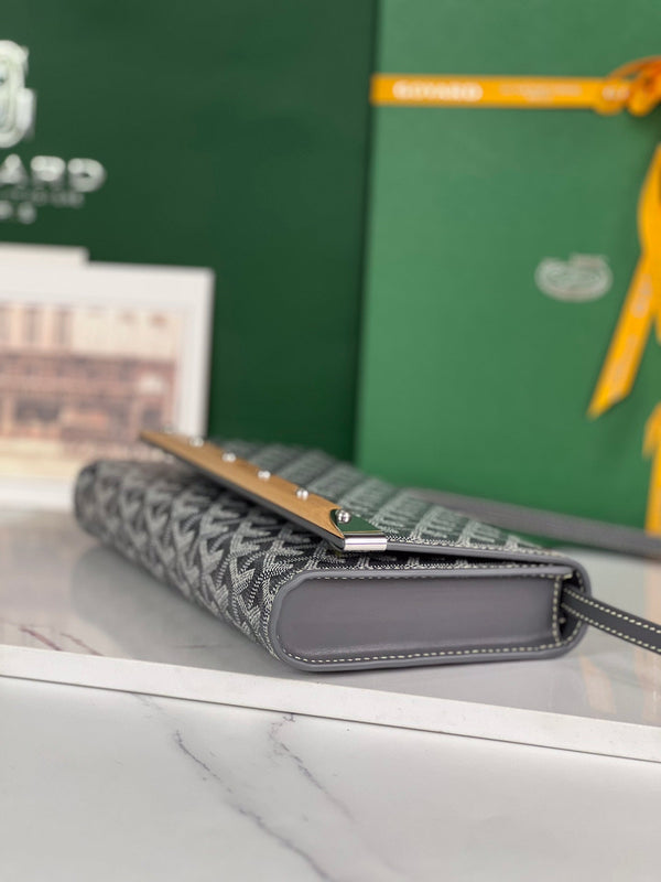 MONTE-CARLO PM CLUTCH 25 IN GRAY GOYARDINE CANVAS