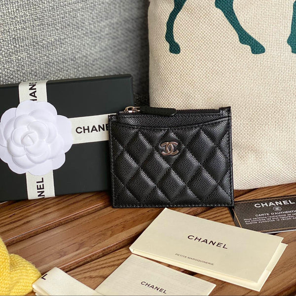 CC A84105 Coin Case Black Sliver Metal Caviar 240747