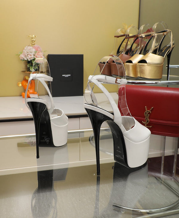 SL SUPER HIGH HEELS SANDAL WHITE CALFSKIN