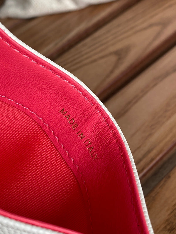 cc card holder 10cm white caviar