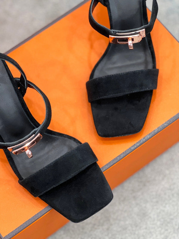 Glamour 75 Sandal Black Suede