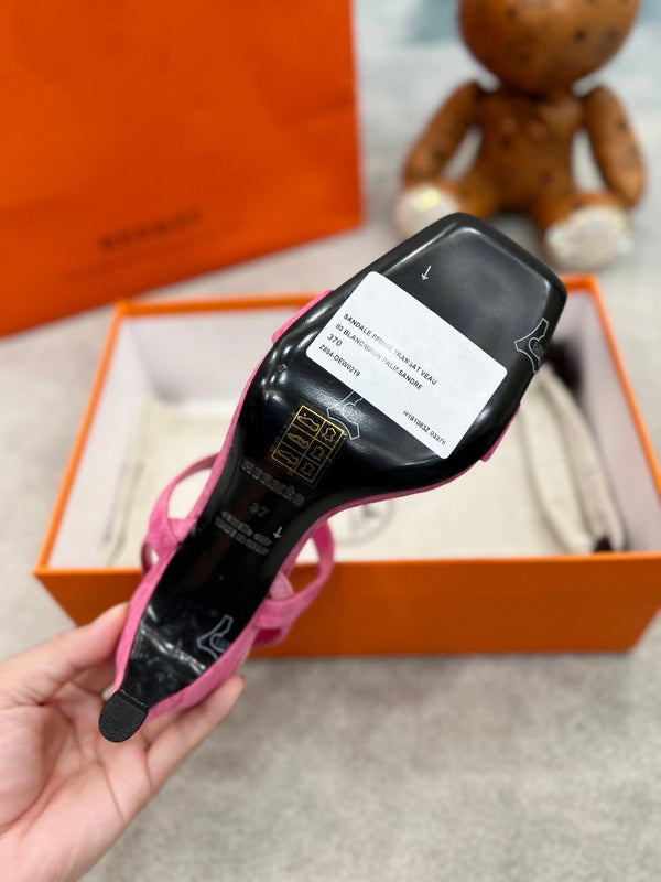 Sandalo Glamour 75 in camoscio rosa