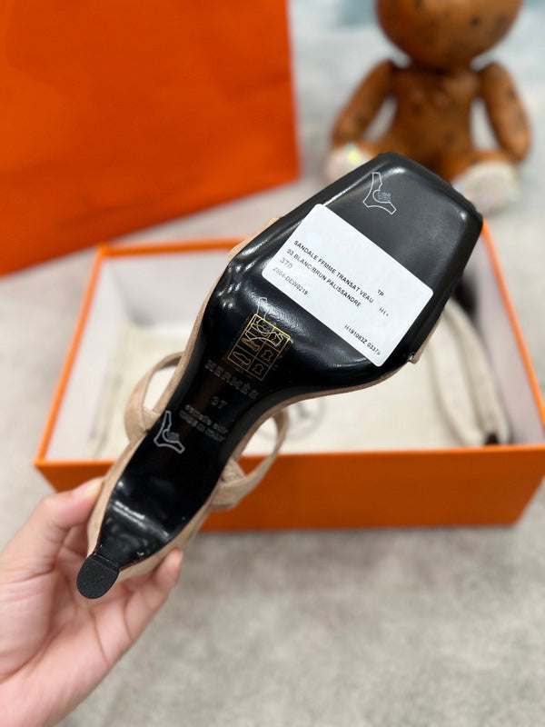 Sandalo Glamour 75 in pelle scamosciata marrone chiaro