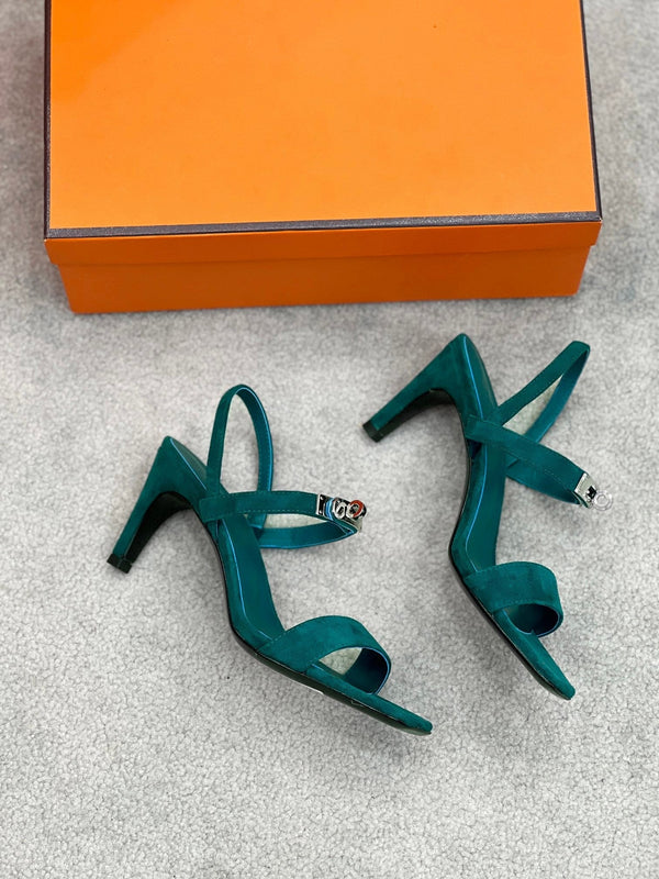 Sandalo Glamour 75 in pelle scamosciata blu oceano