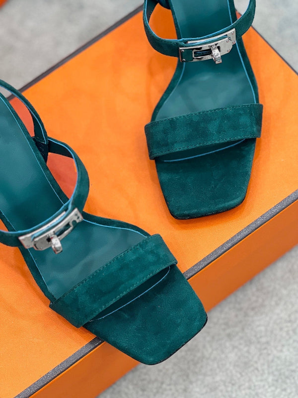 Sandalo Glamour 75 in pelle scamosciata blu oceano