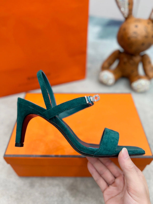 Sandalo Glamour 75 in pelle scamosciata blu oceano