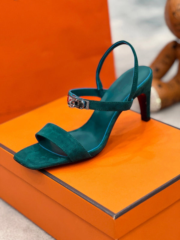 Sandalo Glamour 75 in pelle scamosciata blu oceano