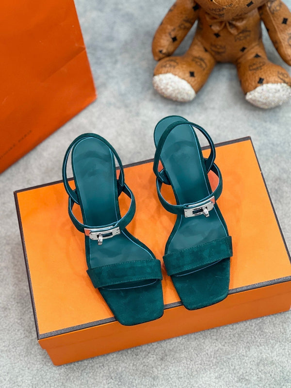 Sandalo Glamour 75 in pelle scamosciata blu oceano