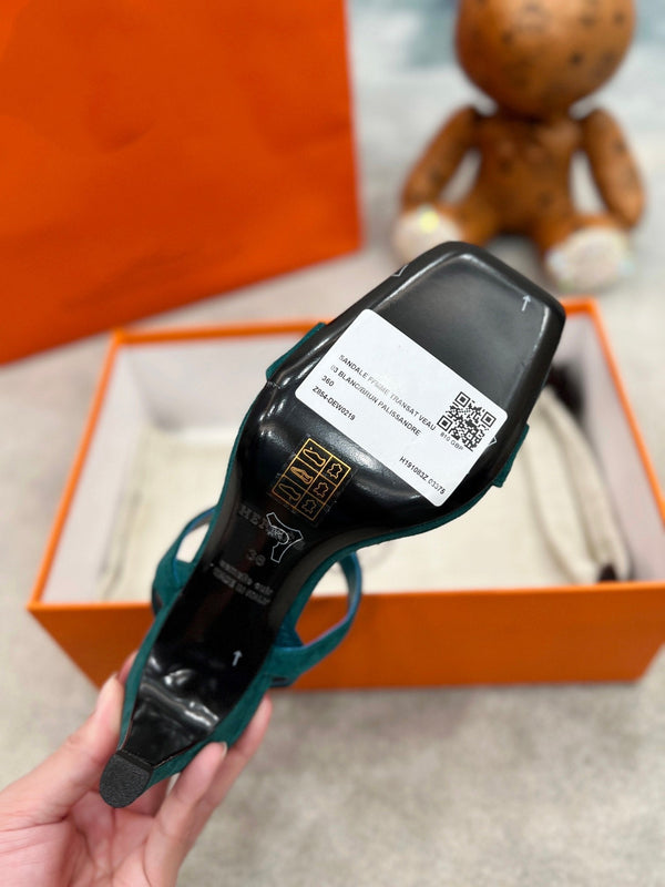 Sandalo Glamour 75 in pelle scamosciata blu oceano