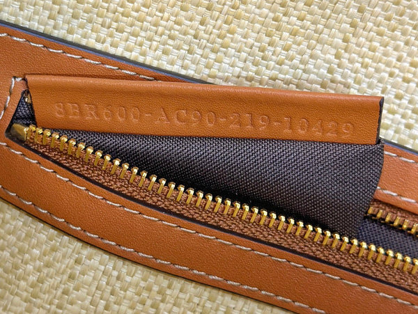 Fend Baguette Tan Beige Canvas Bag 27 with FF Embroidery Ghw