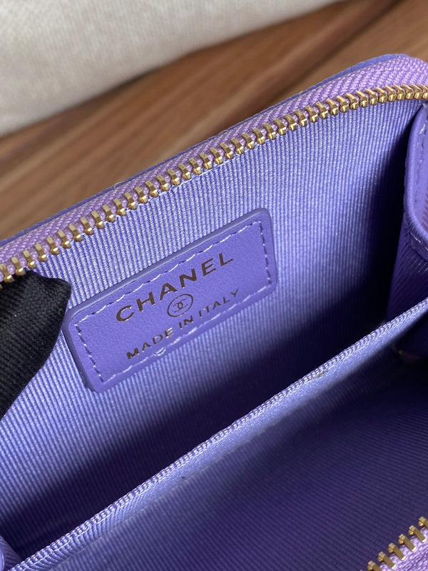 CC 22A Zippy Coin Purse Purple Caviar GHW 223900