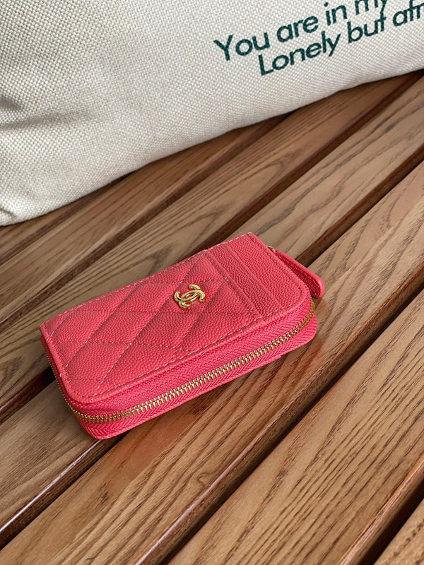 CC 22A Zippy Coin Purse Pink Caviar GHW 223902