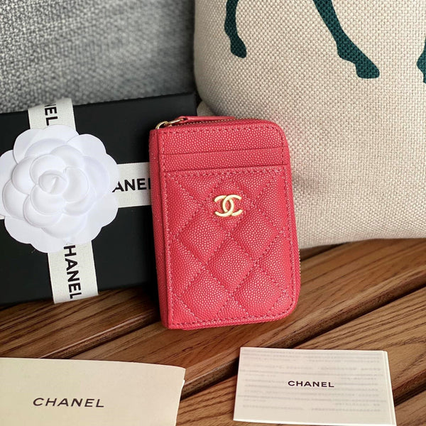 CC 22A Zippy Coin Purse Pink Caviar GHW 223902