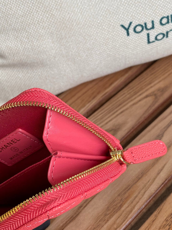 CC 22A Zippy Coin Purse Pink Caviar GHW 223902