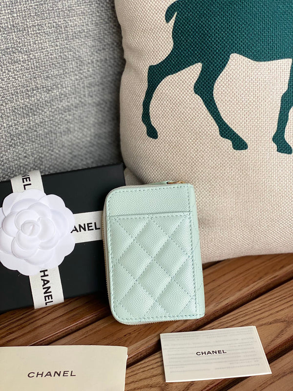 CC 22A Zippy Coin Purse Light Blue Caviar GHW 223904