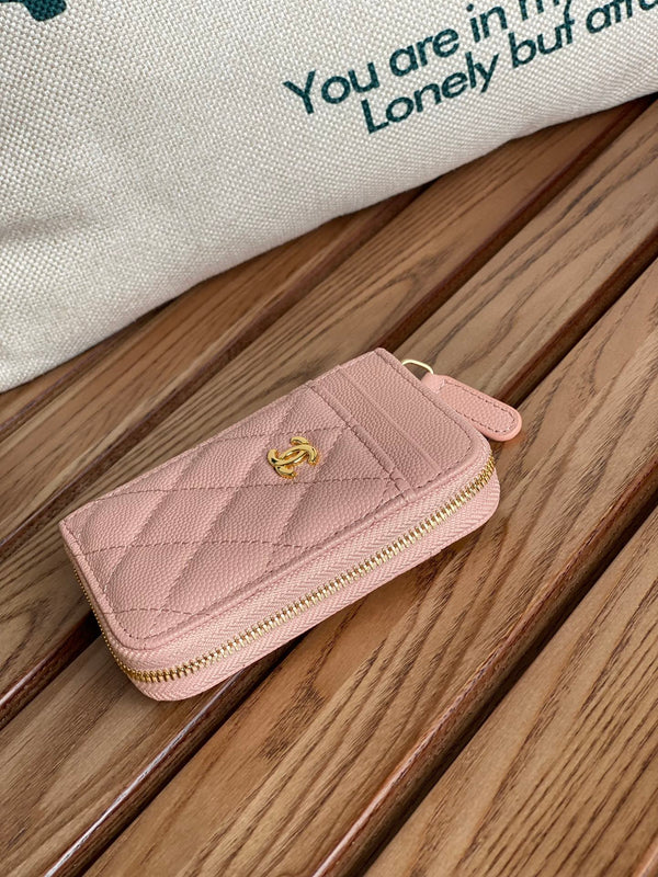 CC 22A Zippy Coin Purse Light Pink Caviar GHW 223906