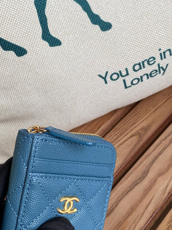 CC 22A Zippy Coin Purse Blue Caviar GHW 223908