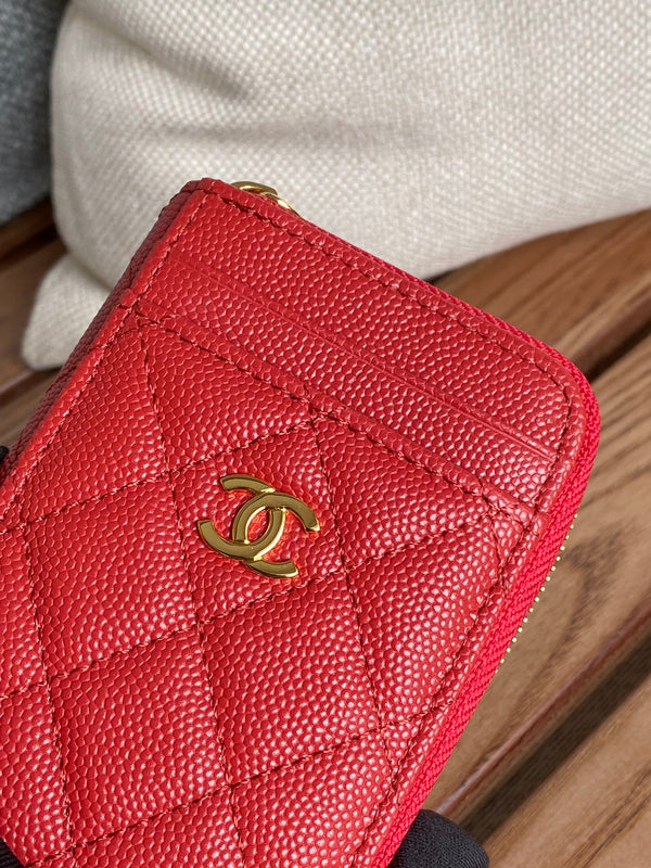 CC 22A Zippy Coin Purse Red Caviar GHW 223914