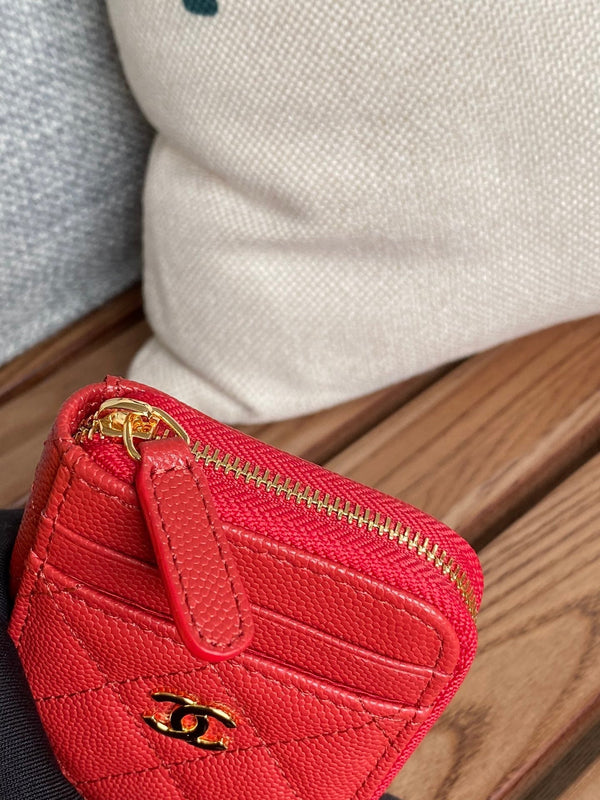 CC 22A Zippy Coin Purse Red Caviar GHW 223914