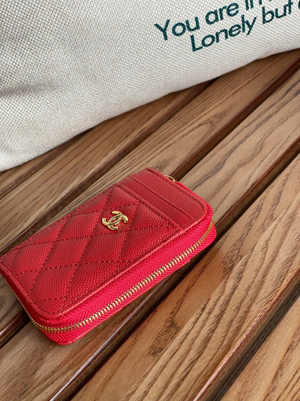 CC 22A Zippy Coin Purse Red Caviar GHW 223914