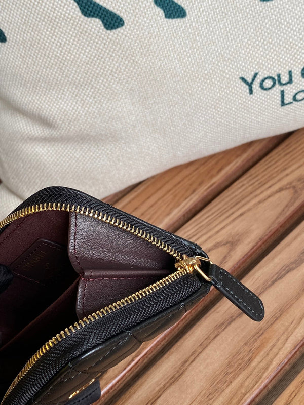 CC 22A Zippy Coin Purse Black Sheepskin GHW 223920