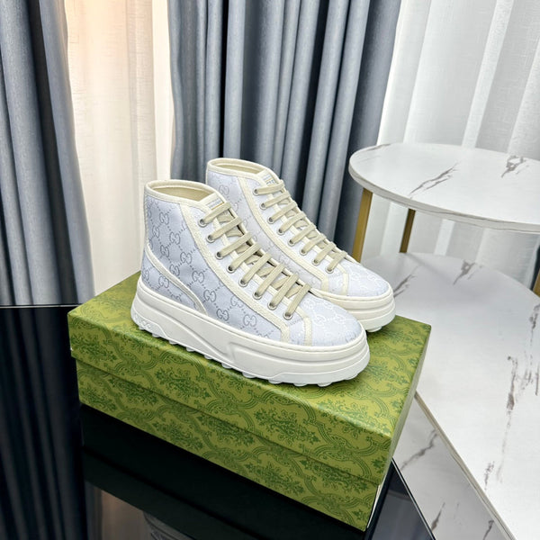GG HIGH TOP SNEAKER FLATFORM PASTEL BLUE CANVAS