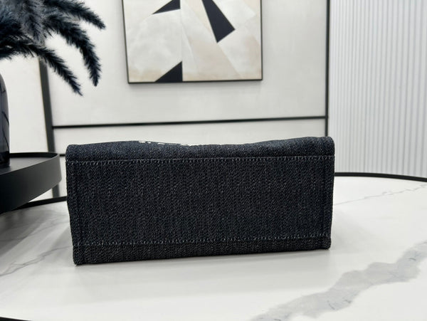 Borsa CC Deauville in tweed 33x26x15,5 cm in pelle nera con finiture dorate 26