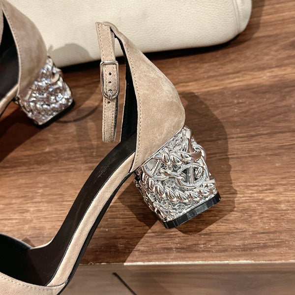 SANDALO GLAM 60 CAMOSCIO MARRONE CHIARO