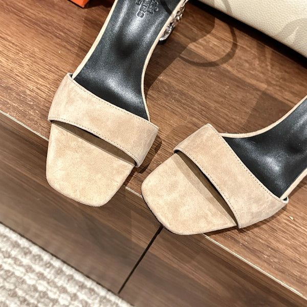 SANDALO GLAM 60 CAMOSCIO MARRONE CHIARO