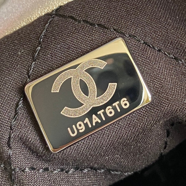 CC HOBO MINI 20CM PELLE DI AGNELLO ARGENTO