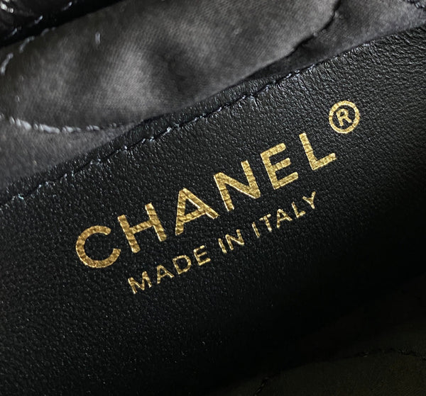 CC HOBO MINI 20CM BLACK LAMBSKIN PEARL CHAIN GHW