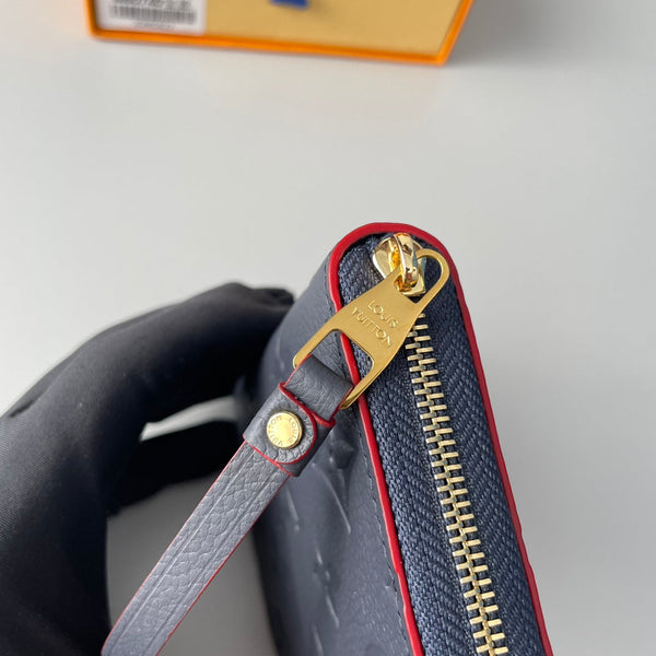 LV M60740 Zippy Coin Purse Blue Monogram Empreinte Leather 221611