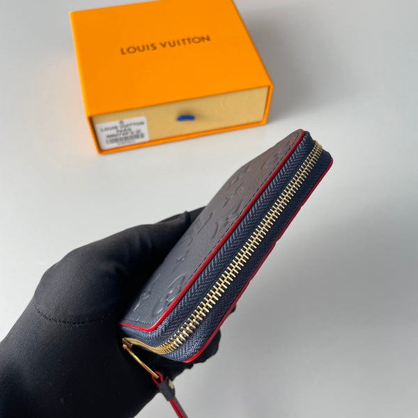LV M60740 Zippy Coin Purse Blue Monogram Empreinte Leather 221611
