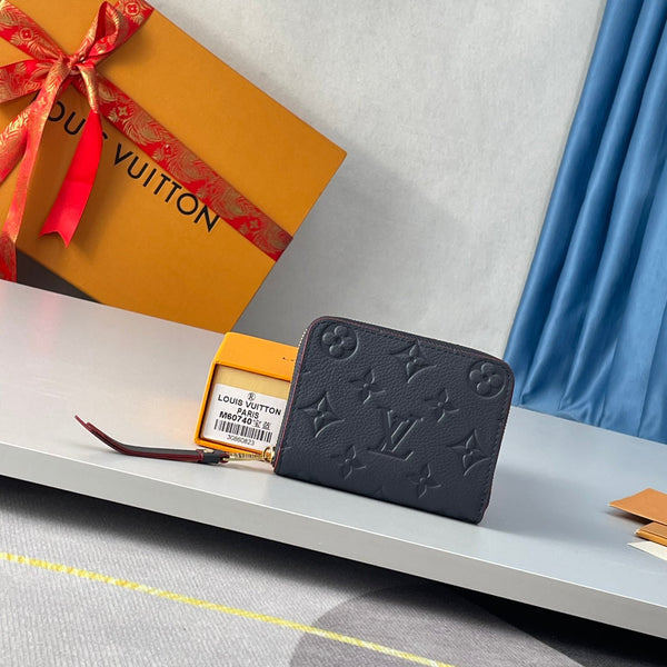 LV M60740 Zippy Coin Purse Blue Monogram Empreinte Leather 221611