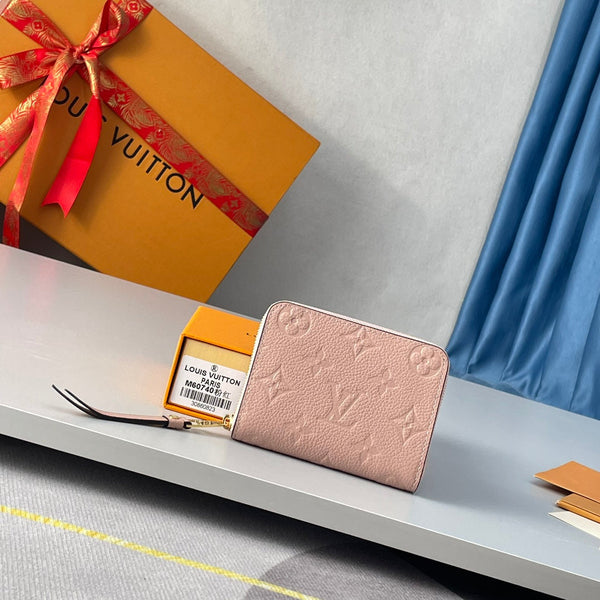 LV M60740 Zippy Coin Purse Pink Monogram Empreinte Leather 221612