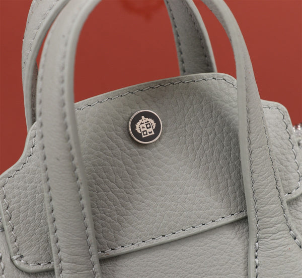 NANO SMILE BAG 18 IN HARBOR GRAY CALFSKIN