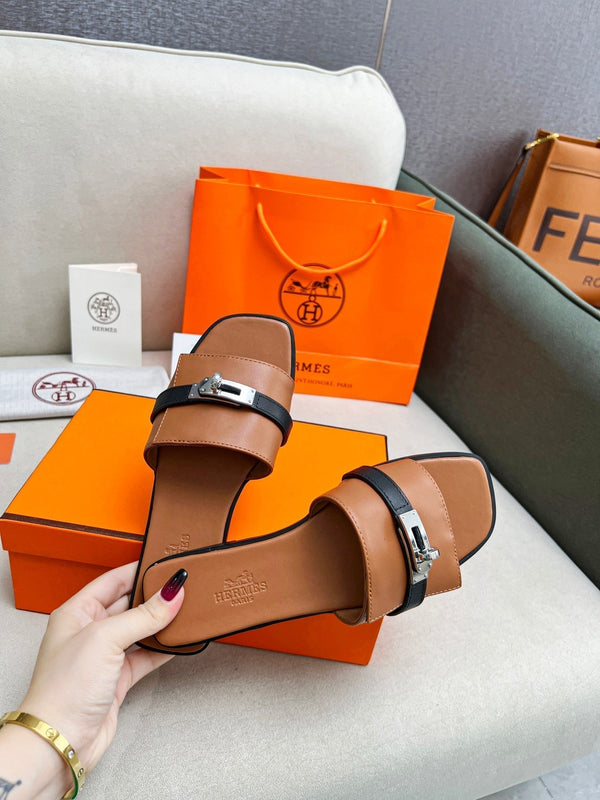 Sandalo Giulia Marrone Nero Vitello