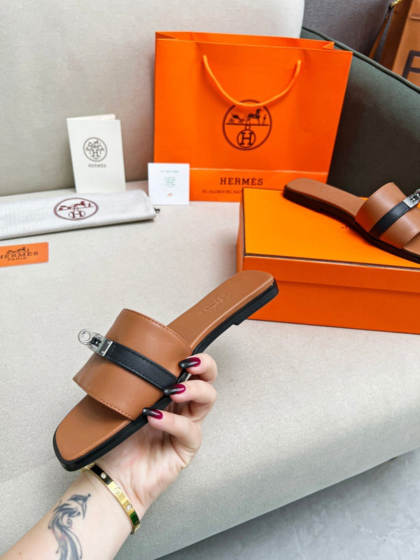 Sandalo Giulia Marrone Nero Vitello