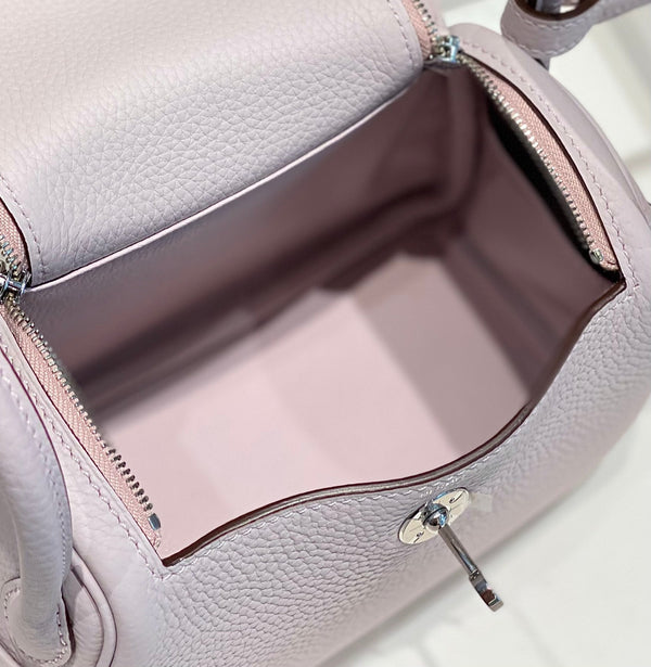 HM Mini Lindy 20cm Light Pink Clemence Leather
