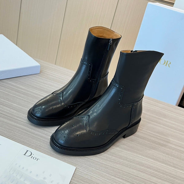 CD Short Boots Black Calfskin