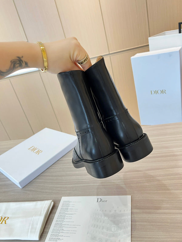 CD Short Boots Black Calfskin