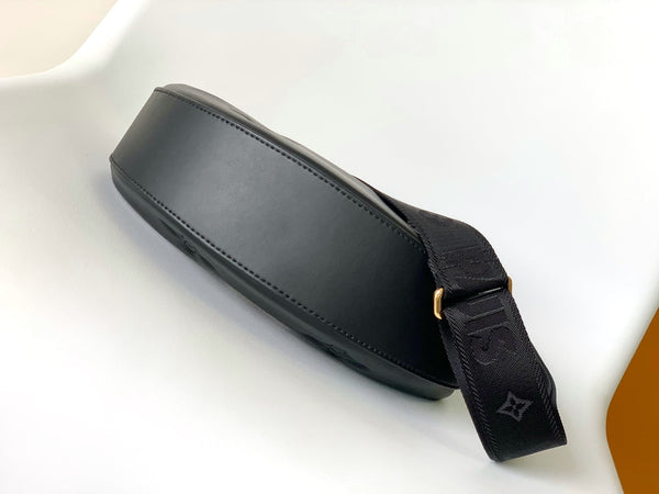 LV Over The Moon Handbag 27.5cm Black Embroidered Smooth Calfskin
