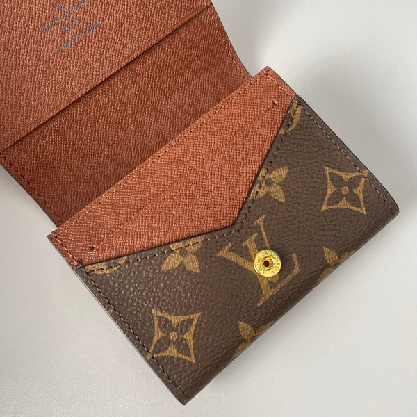 LV Enveloppe Carte De Visite Card Holder Monogram Canvas 221498