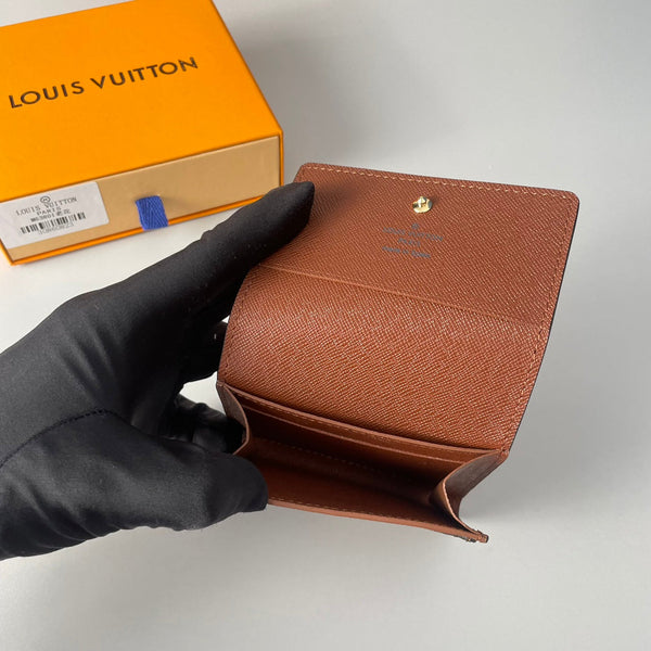 LV Enveloppe Carte De Visite Card Holder Monogram Canvas 221498