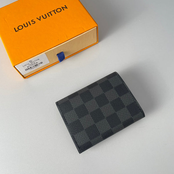 LV Enveloppe Carte De Visite Card Holder Damier Graphite Canvas 221501